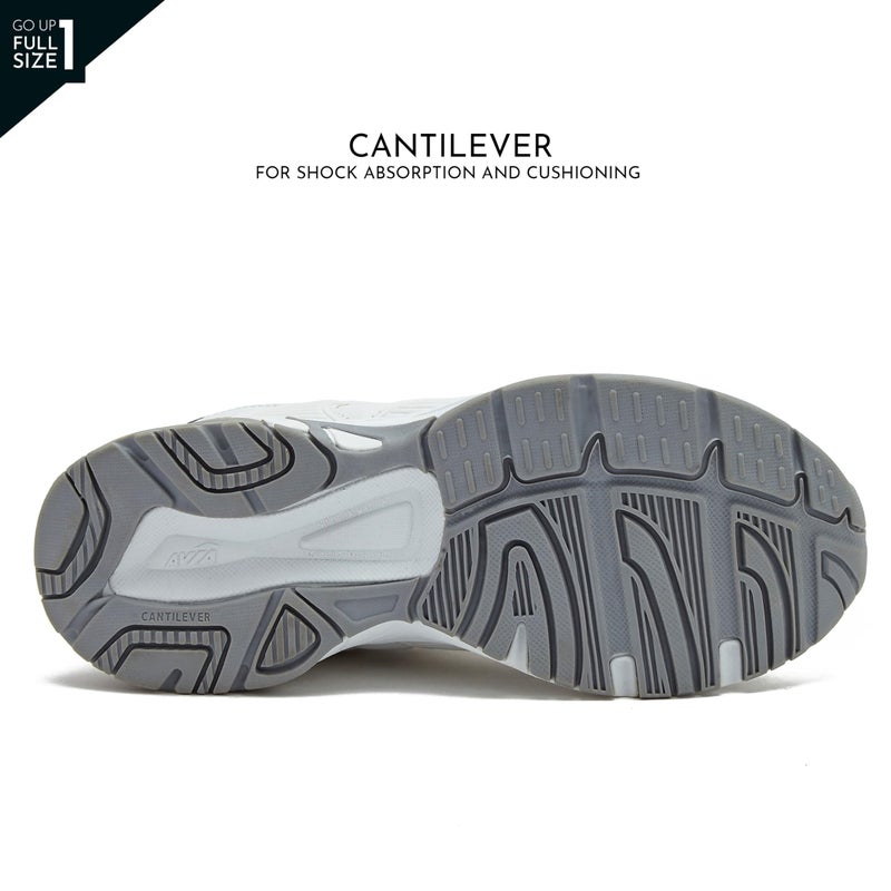 Avia Verge Womens Sneakers - Tennis, Court, Cross Training, or Pickleball Shoes for Women, 6 Medium, White/Blue/Silver - Image 5